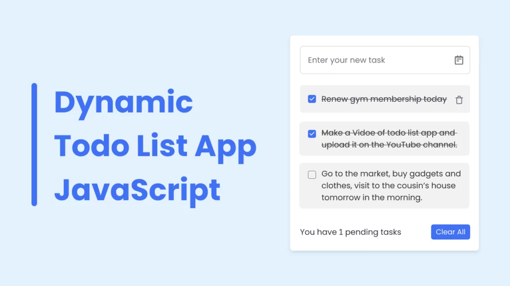 How to make Todo List App in HTML CSS & JavaScript 2 Todo List App