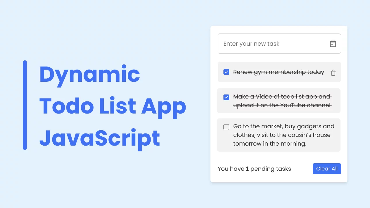 How to make Todo List App in HTML CSS & JavaScript 1 Todo List App