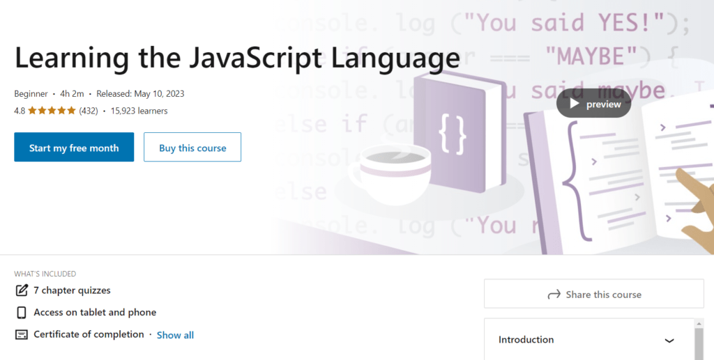 Learning the JavaScript Language