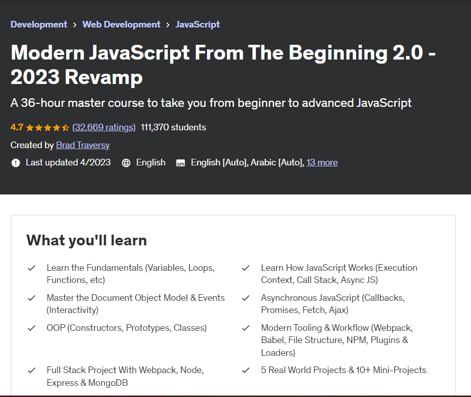 Modern JavaScript From The Beginning 2.0 2024Revamp