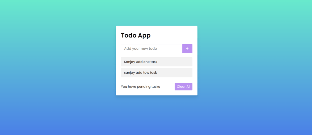 Todo List App using HTML CSS & JavaScript